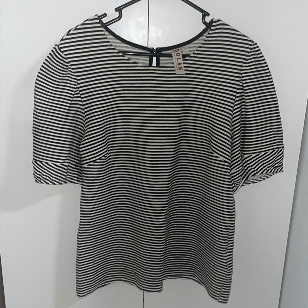 Dolan Left Coast Collection Women’s  Puff Sleeve Blouse with Peter Pan Collar